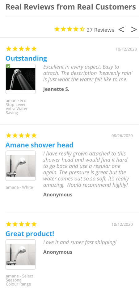 Official Stamped.ie Reviews Amane Showers